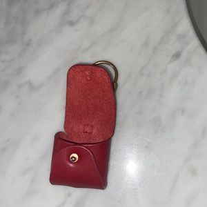Red leather AirPods case
